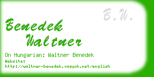 benedek waltner business card